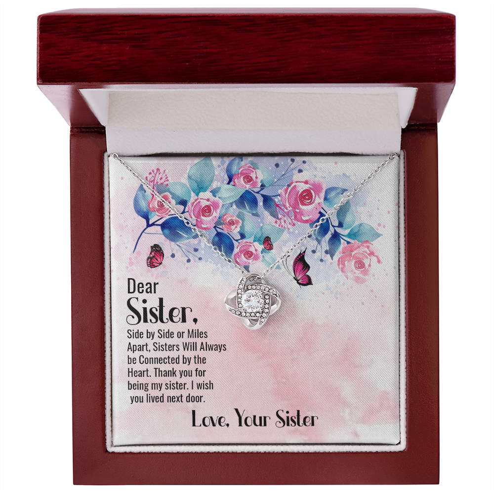 To My Sister Side by Side Infinity Knot Necklace Message Card-Express Your Love Gifts