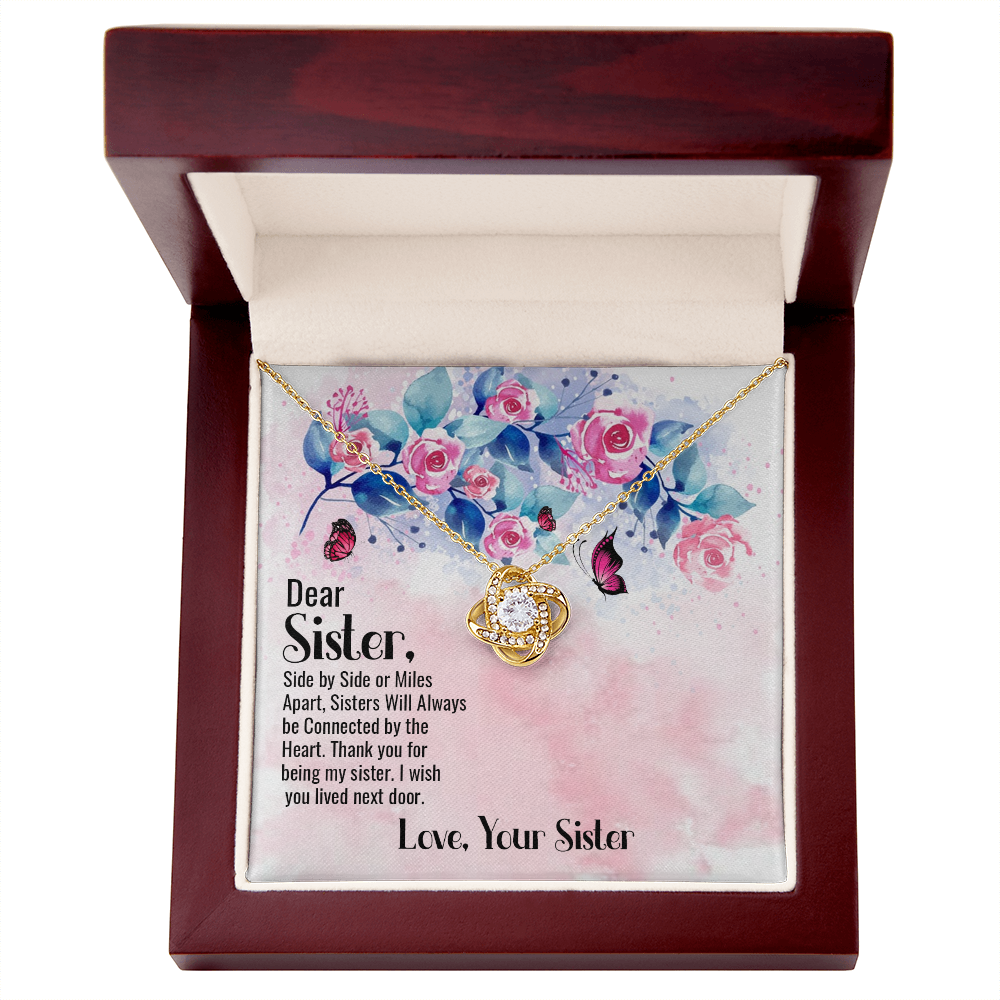 To My Sister Side by Side Infinity Knot Necklace Message Card-Express Your Love Gifts