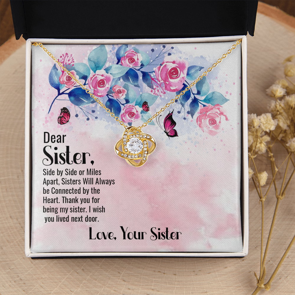 To My Sister Side by Side Infinity Knot Necklace Message Card-Express Your Love Gifts