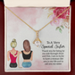 To My Sister Special Sister Alluring Ribbon Necklace Message Card-Express Your Love Gifts