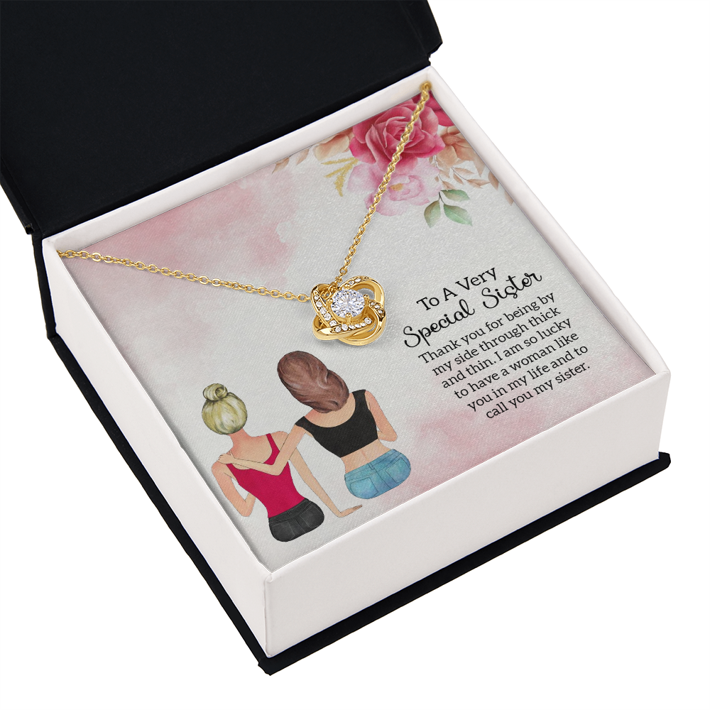 To My Sister Special Sister Infinity Knot Necklace Message Card-Express Your Love Gifts