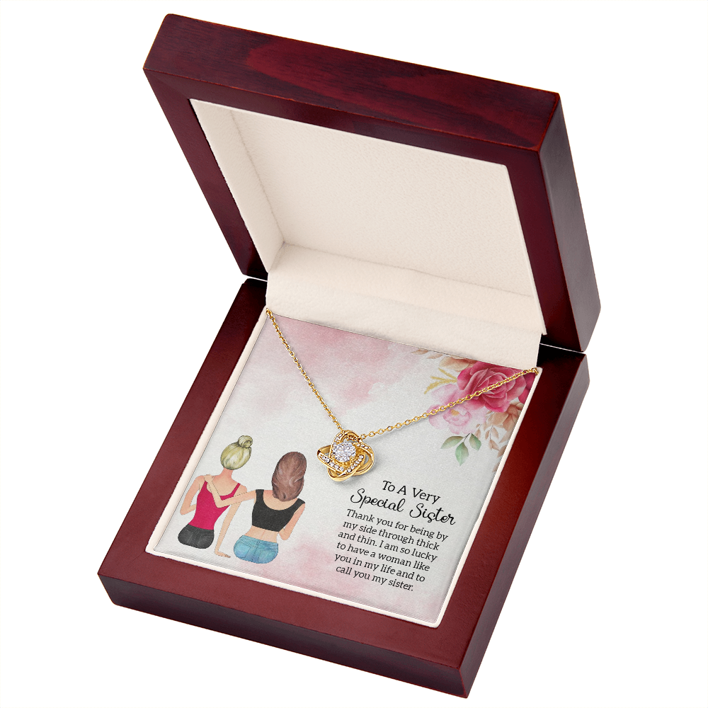 To My Sister Special Sister Infinity Knot Necklace Message Card-Express Your Love Gifts