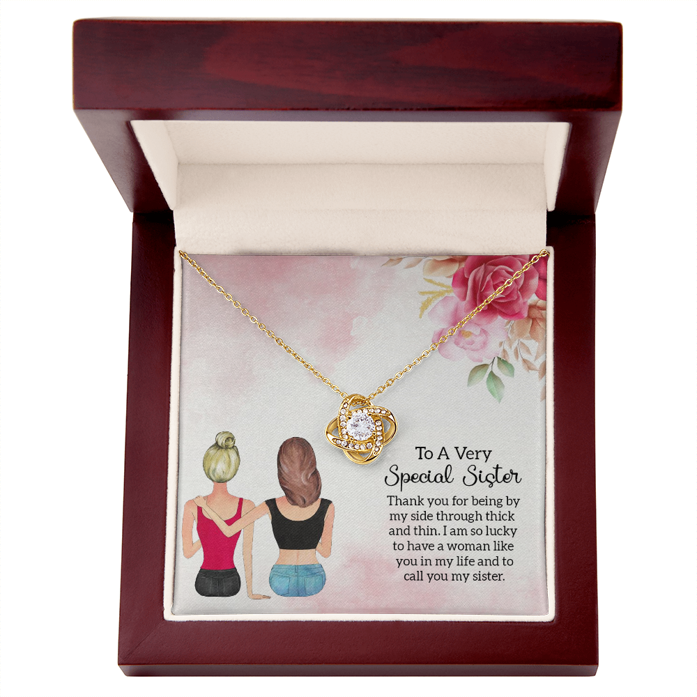 To My Sister Special Sister Infinity Knot Necklace Message Card-Express Your Love Gifts