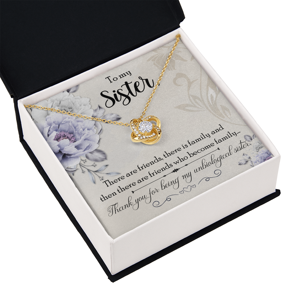 To My Sister Thank You For Being My Unbiological Sister Infinity Knot Necklace Message Card-Express Your Love Gifts