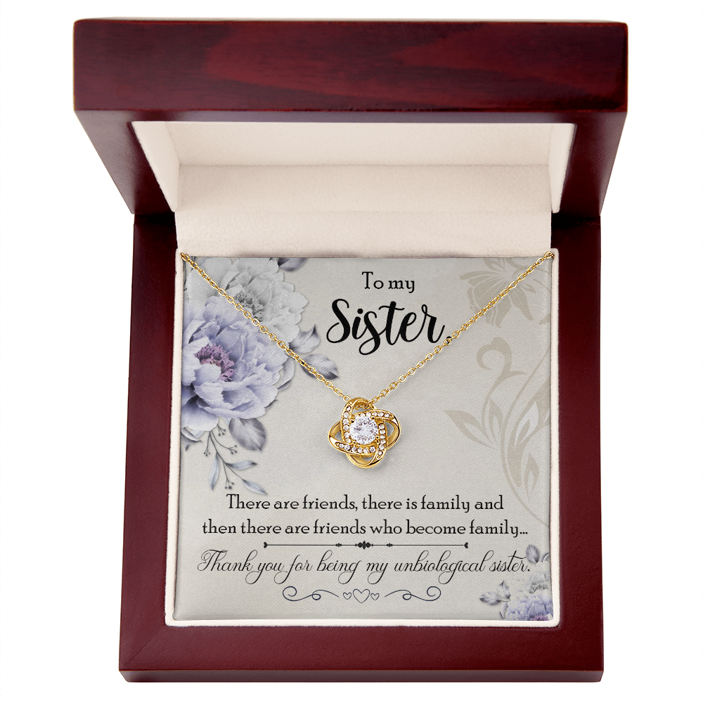 To My Sister Thank You For Being My Unbiological Sister Infinity Knot Necklace Message Card-Express Your Love Gifts