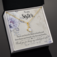 To My Sister Thank You My Unbiological Sister Alluring Ribbon Necklace Message Card-Express Your Love Gifts