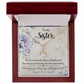 To My Sister Thank You My Unbiological Sister Alluring Ribbon Necklace Message Card-Express Your Love Gifts