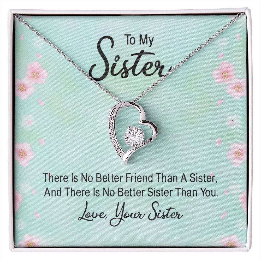 To My Sister There is No Better Friend Than a Sister Forever Necklace w Message Card-Express Your Love Gifts
