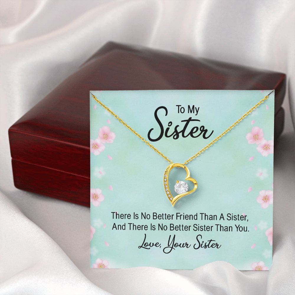 To My Sister There is No Better Friend Than a Sister Forever Necklace w Message Card-Express Your Love Gifts