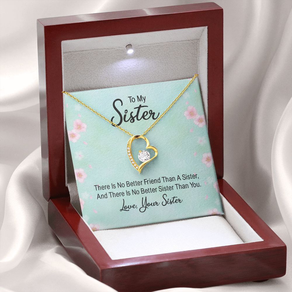 To My Sister There is No Better Friend Than a Sister Forever Necklace w Message Card-Express Your Love Gifts
