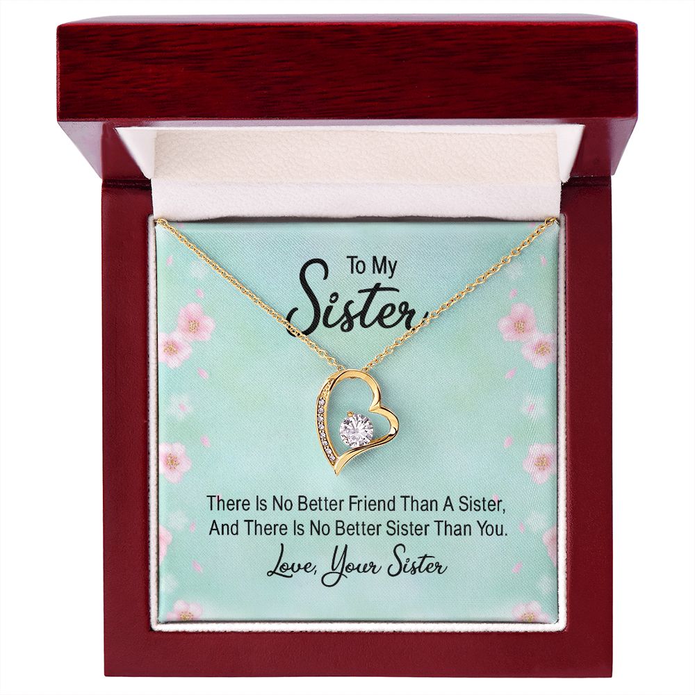 To My Sister There is No Better Friend Than a Sister Forever Necklace w Message Card-Express Your Love Gifts