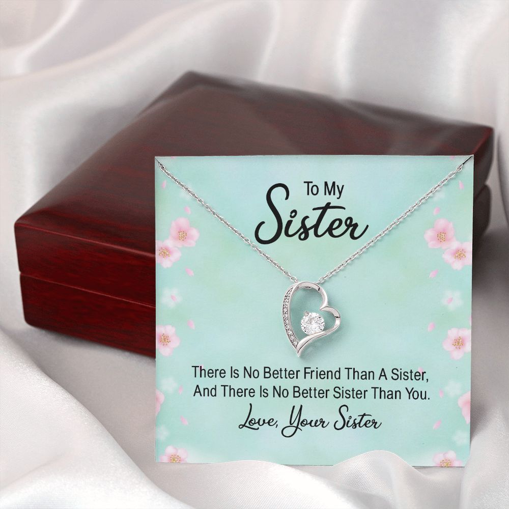 To My Sister There is No Better Friend Than a Sister Forever Necklace w Message Card-Express Your Love Gifts