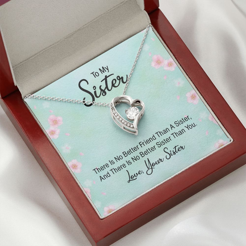 To My Sister There is No Better Friend Than a Sister Forever Necklace w Message Card-Express Your Love Gifts