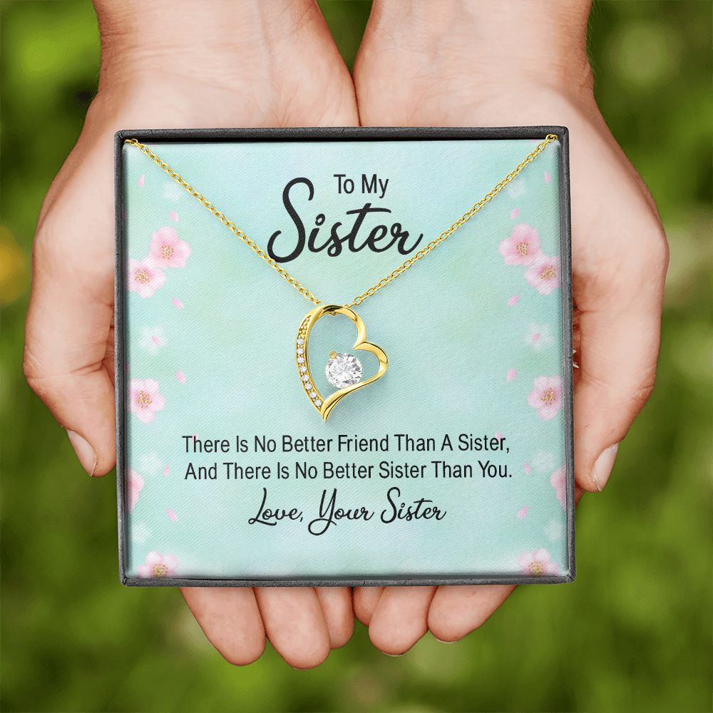 To My Sister There is No Better Friend Than a Sister Forever Necklace w Message Card-Express Your Love Gifts