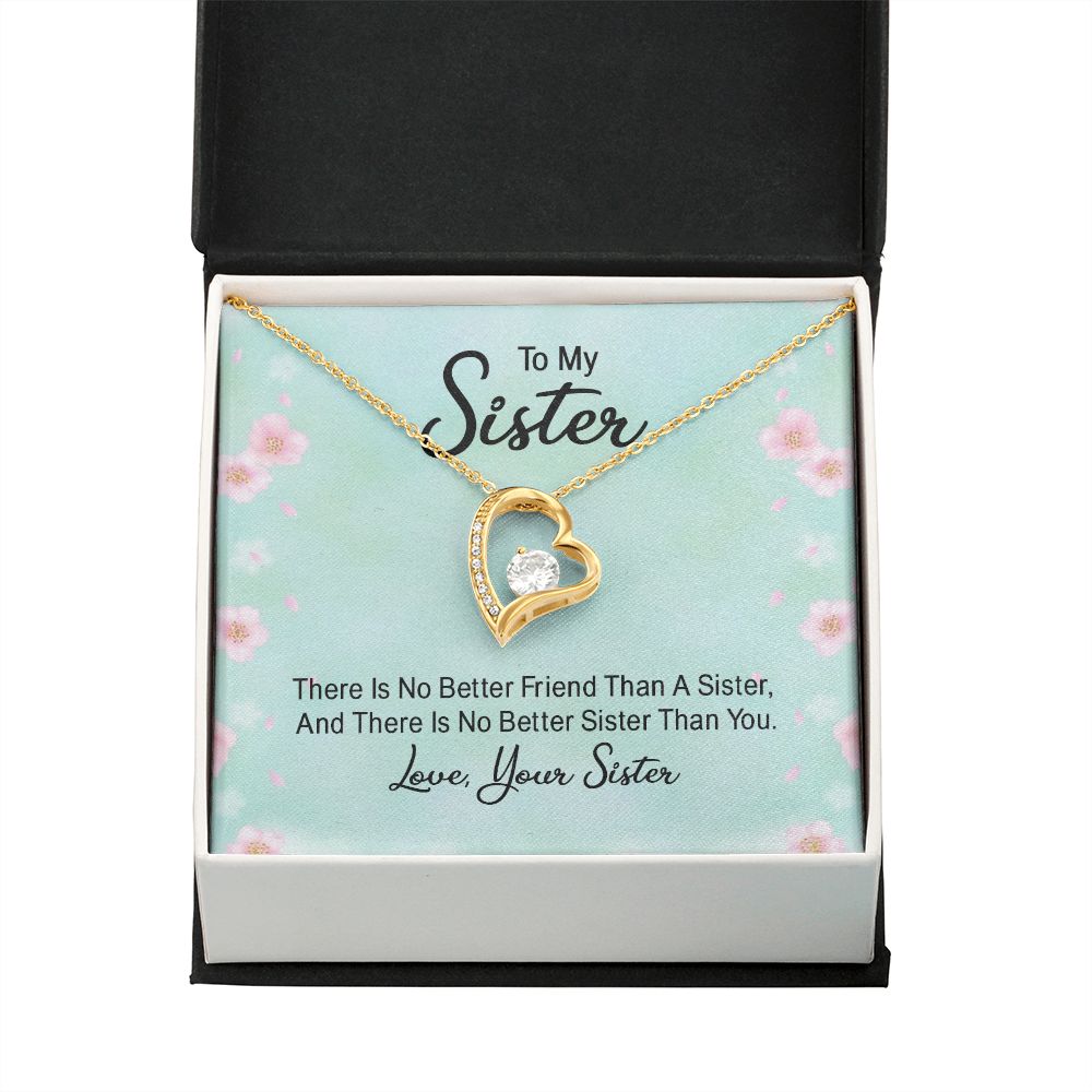 To My Sister There is No Better Friend Than a Sister Forever Necklace w Message Card-Express Your Love Gifts