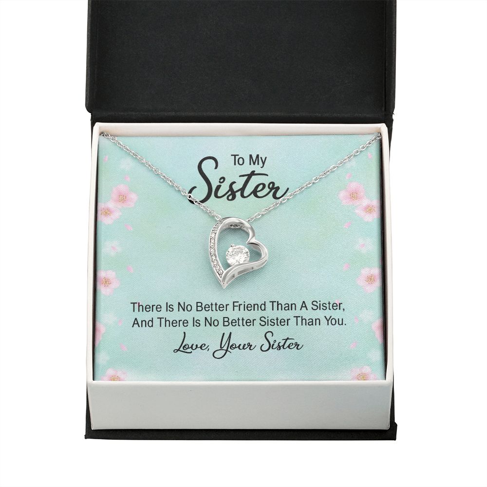 To My Sister There is No Better Friend Than a Sister Forever Necklace w Message Card-Express Your Love Gifts