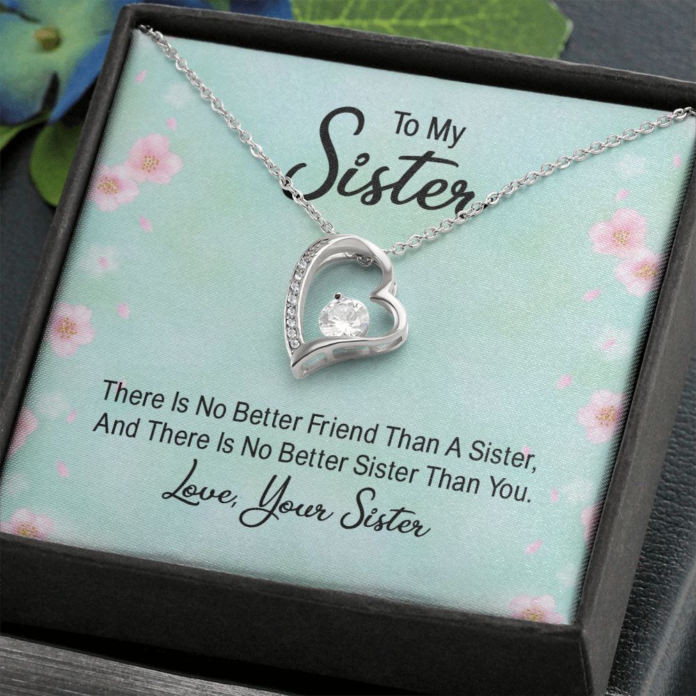 To My Sister There is No Better Friend Than a Sister Forever Necklace w Message Card-Express Your Love Gifts