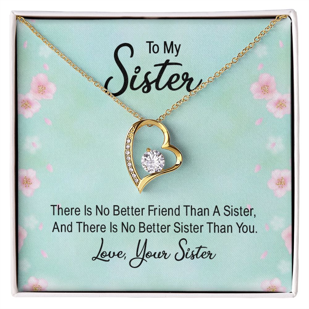 To My Sister There is No Better Friend Than a Sister Forever Necklace w Message Card-Express Your Love Gifts