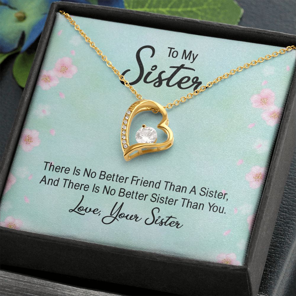 To My Sister There is No Better Friend Than a Sister Forever Necklace w Message Card-Express Your Love Gifts