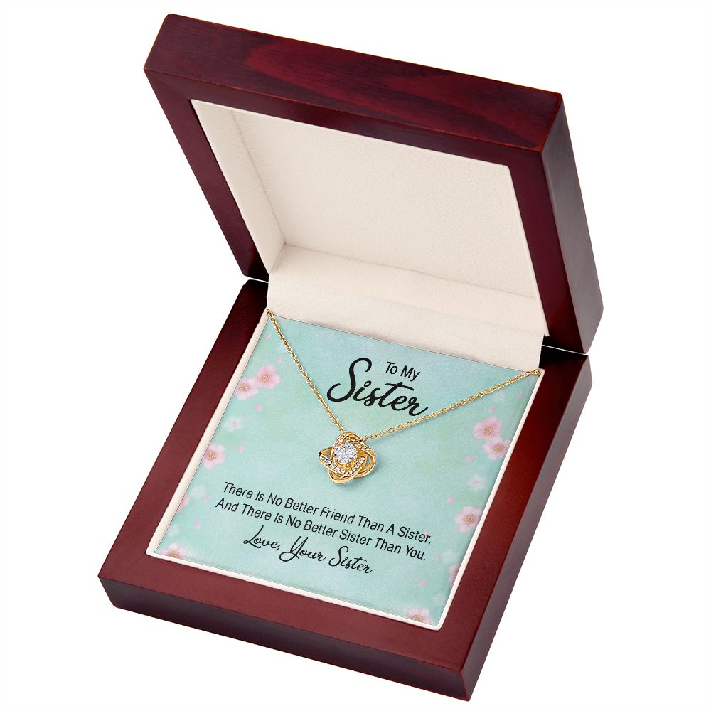 To My Sister There is No Better Friend Than a Sister Infinity Knot Necklace Message Card-Express Your Love Gifts