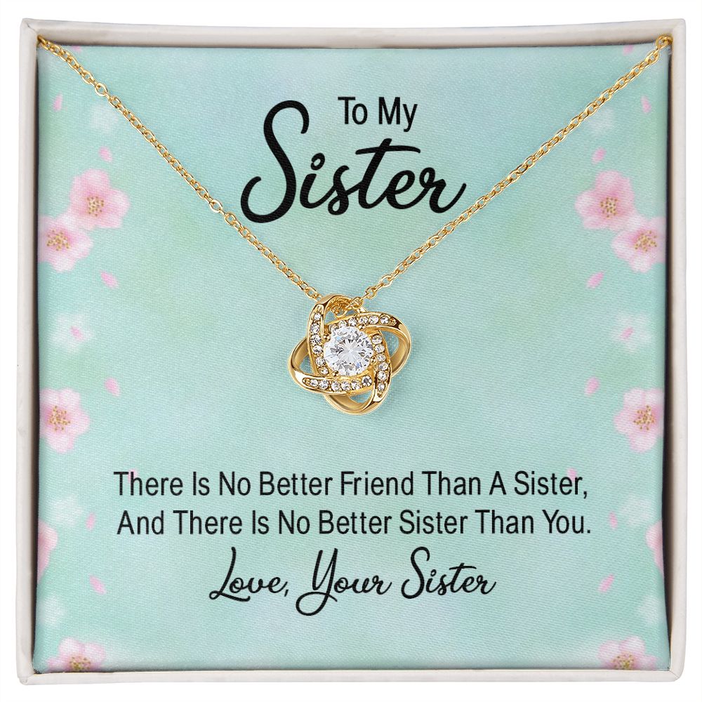 To My Sister There is No Better Friend Than a Sister Infinity Knot Necklace Message Card-Express Your Love Gifts