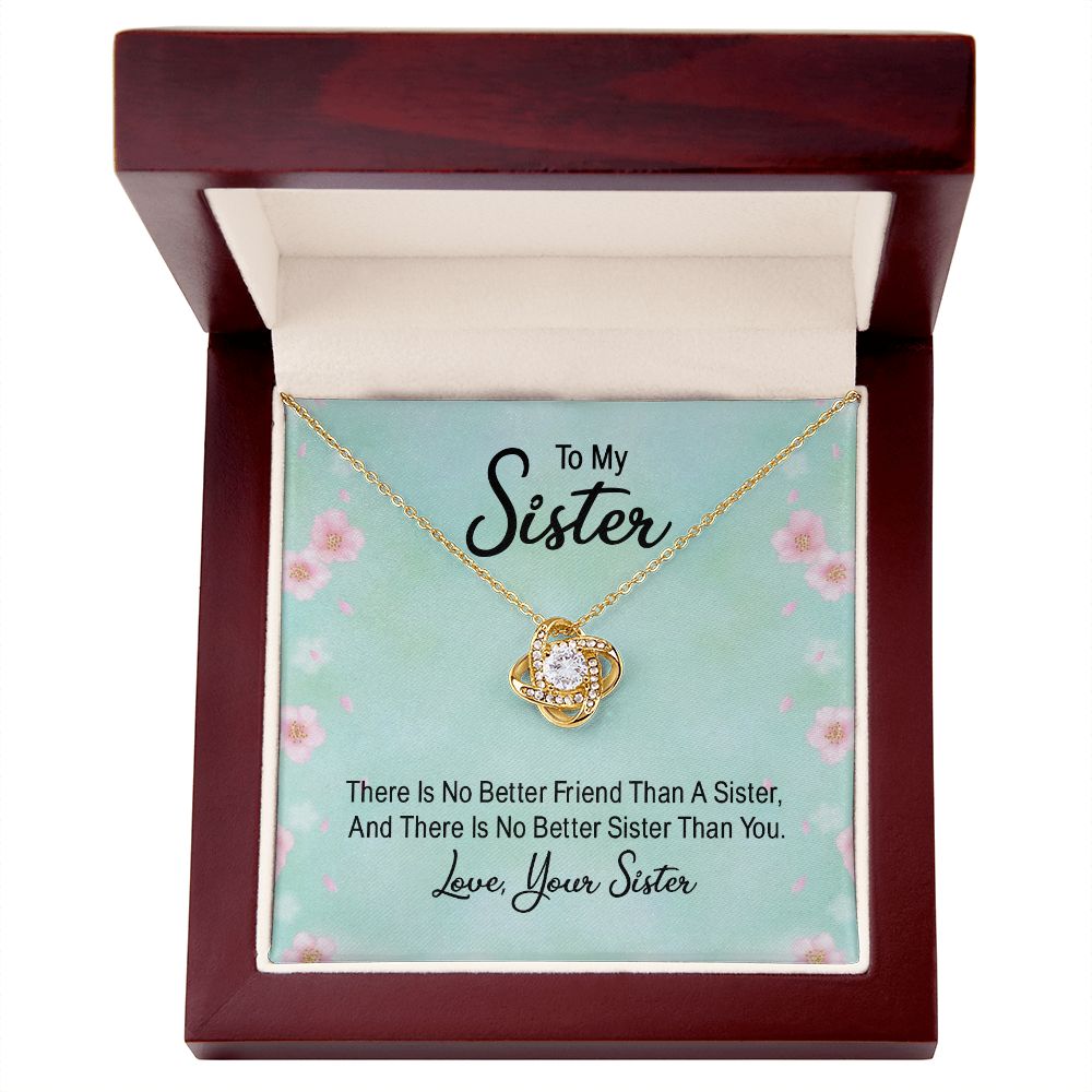 To My Sister There is No Better Friend Than a Sister Infinity Knot Necklace Message Card-Express Your Love Gifts