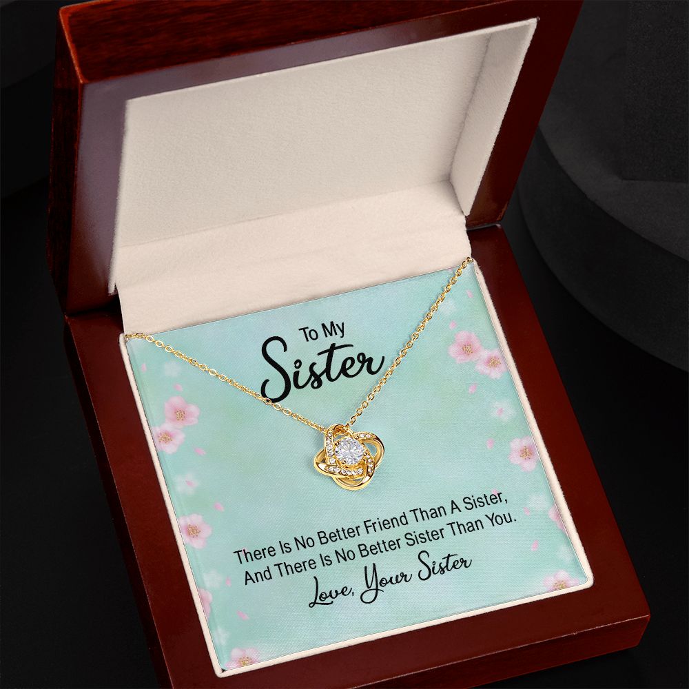 To My Sister There is No Better Friend Than a Sister Infinity Knot Necklace Message Card-Express Your Love Gifts