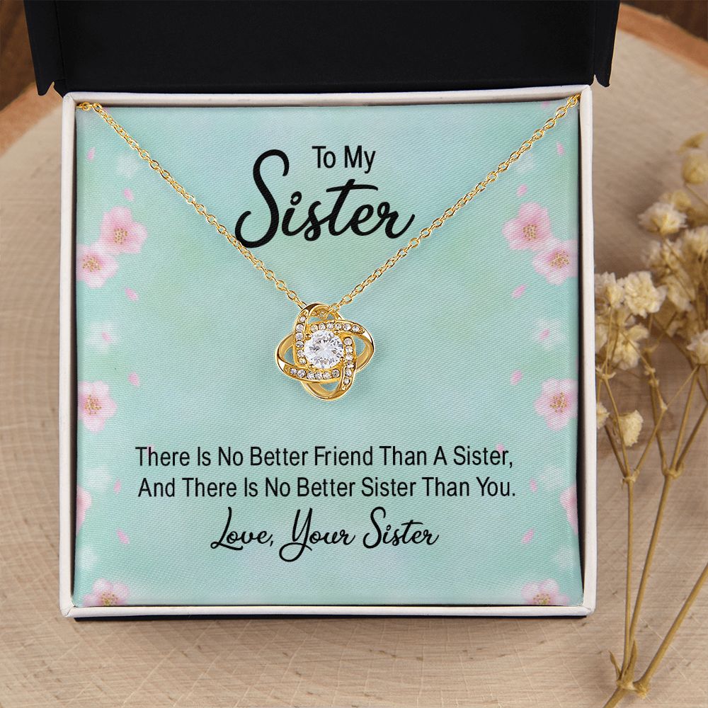 To My Sister There is No Better Friend Than a Sister Infinity Knot Necklace Message Card-Express Your Love Gifts