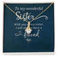 To My Sister Wonderful Sister Alluring Ribbon Necklace Message Card-Express Your Love Gifts