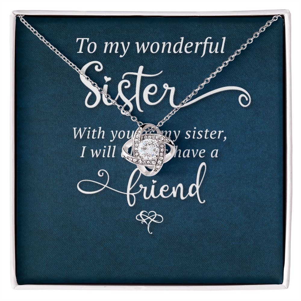 To My Sister Wonderful Sister Infinity Knot Necklace Message Card-Express Your Love Gifts