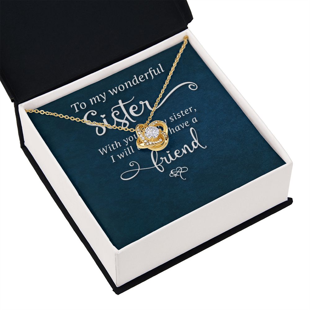 To My Sister Wonderful Sister Infinity Knot Necklace Message Card-Express Your Love Gifts