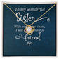 To My Sister Wonderful Sister Infinity Knot Necklace Message Card-Express Your Love Gifts
