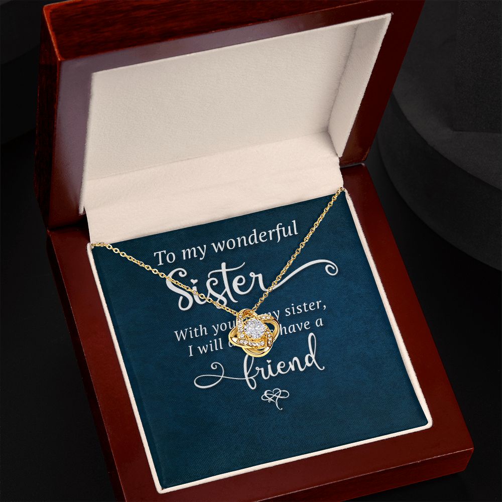 To My Sister Wonderful Sister Infinity Knot Necklace Message Card-Express Your Love Gifts