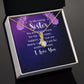 To My Sister You Are Always There For Me Alluring Ribbon Necklace Message Card-Express Your Love Gifts