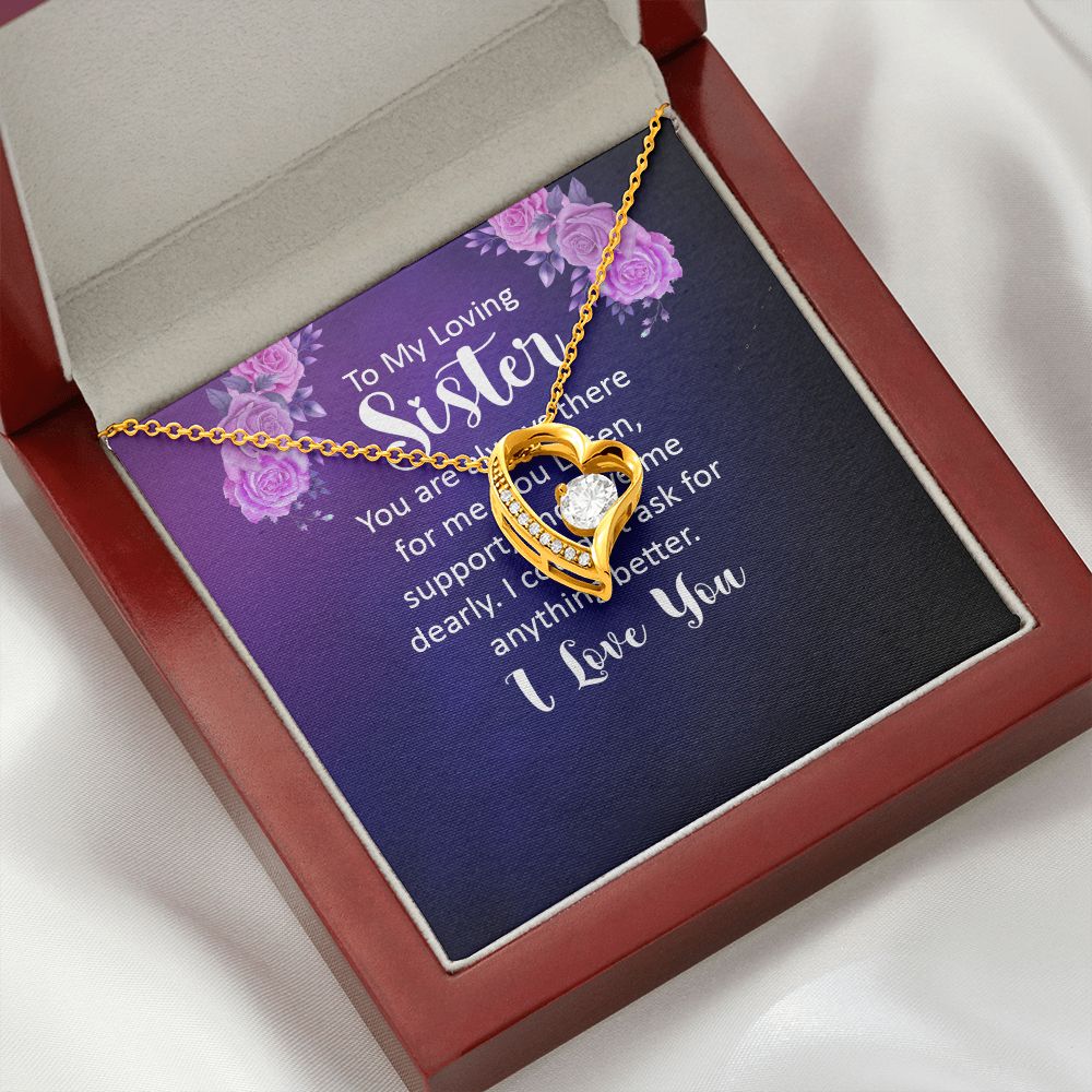 To My Sister You Are Always There For Me Forever Necklace w Message Card-Express Your Love Gifts