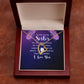 To My Sister You Are Always There For Me Forever Necklace w Message Card-Express Your Love Gifts