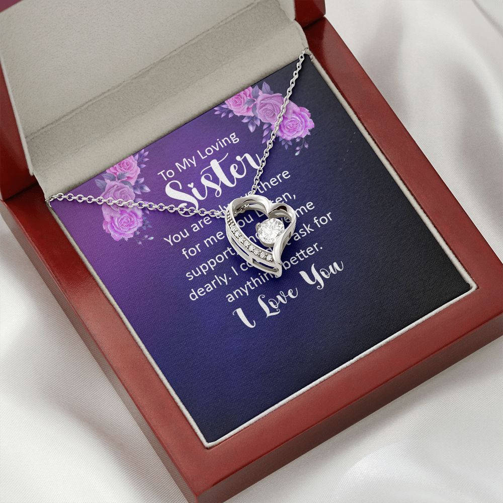 To My Sister You Are Always There For Me Forever Necklace w Message Card-Express Your Love Gifts