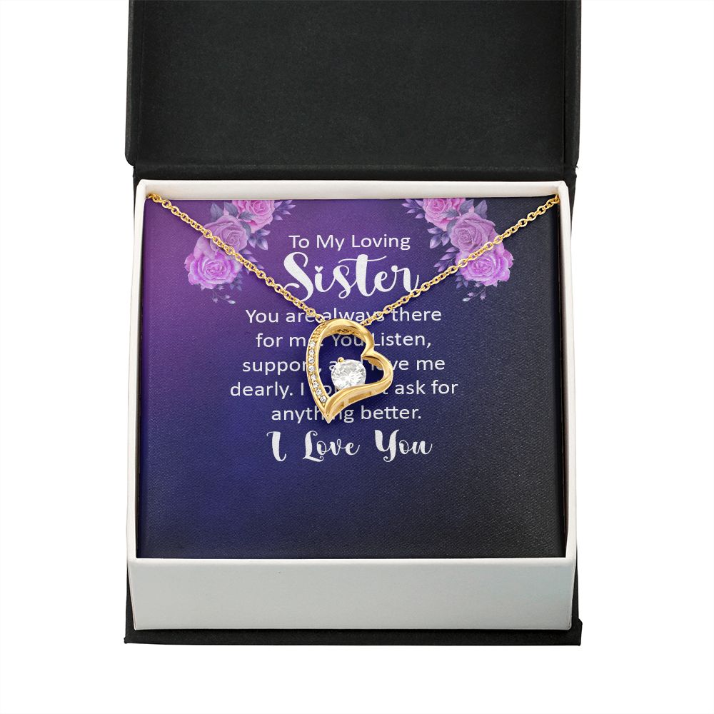 To My Sister You Are Always There For Me Forever Necklace w Message Card-Express Your Love Gifts