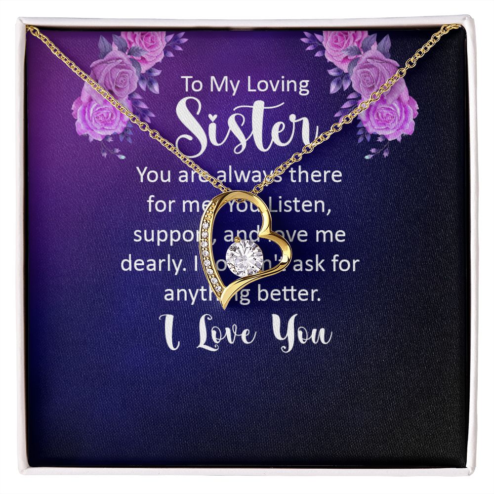 To My Sister You Are Always There For Me Forever Necklace w Message Card-Express Your Love Gifts