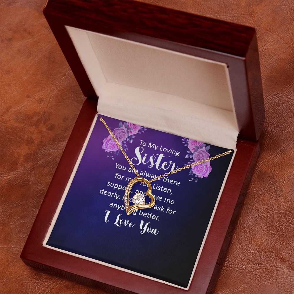 To My Sister You Are Always There For Me Forever Necklace w Message Card-Express Your Love Gifts