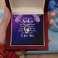 To My Sister You Are Always There For Me Forever Necklace w Message Card-Express Your Love Gifts