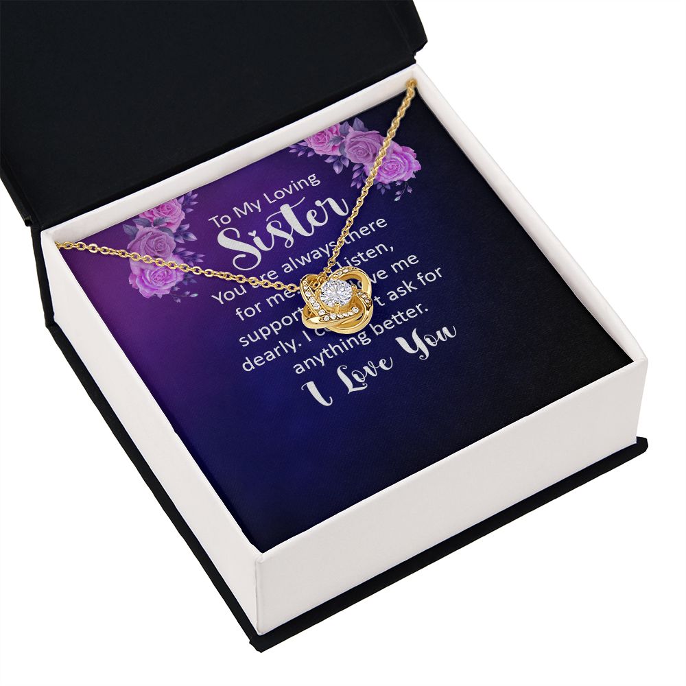 To My Sister You Are Always There For Me Infinity Knot Necklace Message Card-Express Your Love Gifts