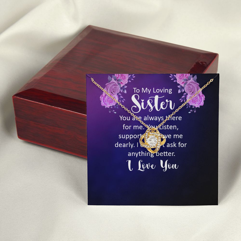 To My Sister You Are Always There For Me Infinity Knot Necklace Message Card-Express Your Love Gifts