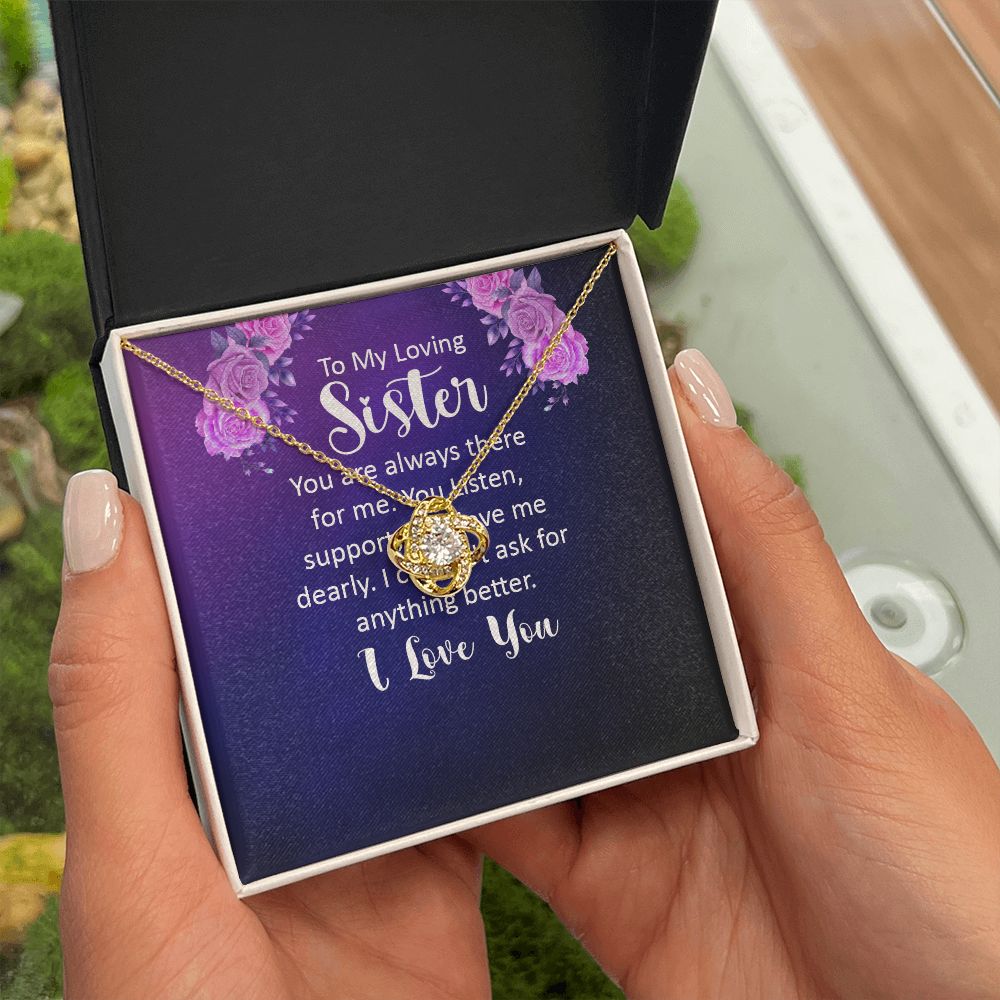 To My Sister You Are Always There For Me Infinity Knot Necklace Message Card-Express Your Love Gifts