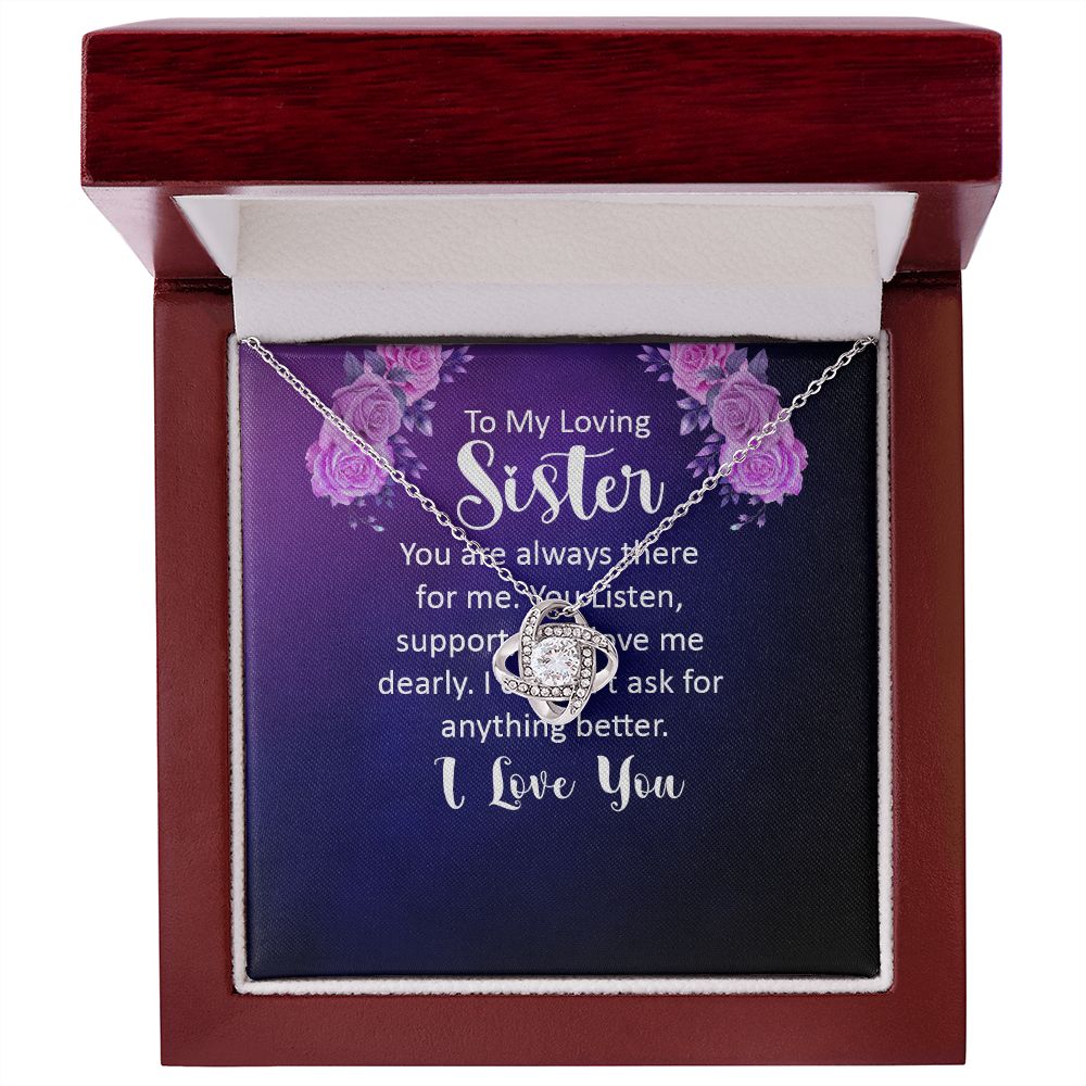 To My Sister You Are Always There For Me Infinity Knot Necklace Message Card-Express Your Love Gifts