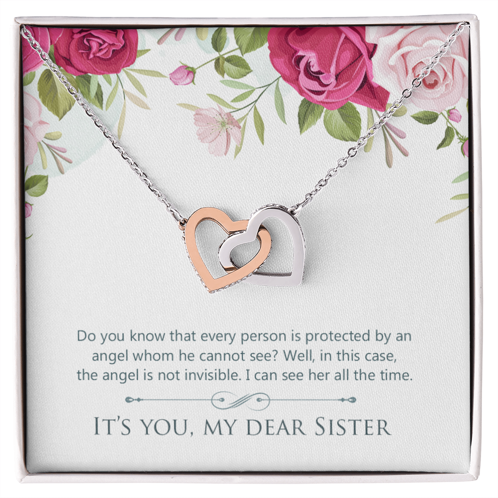 To My Sister You Are Protected by Angel Inseparable Necklace-Express Your Love Gifts