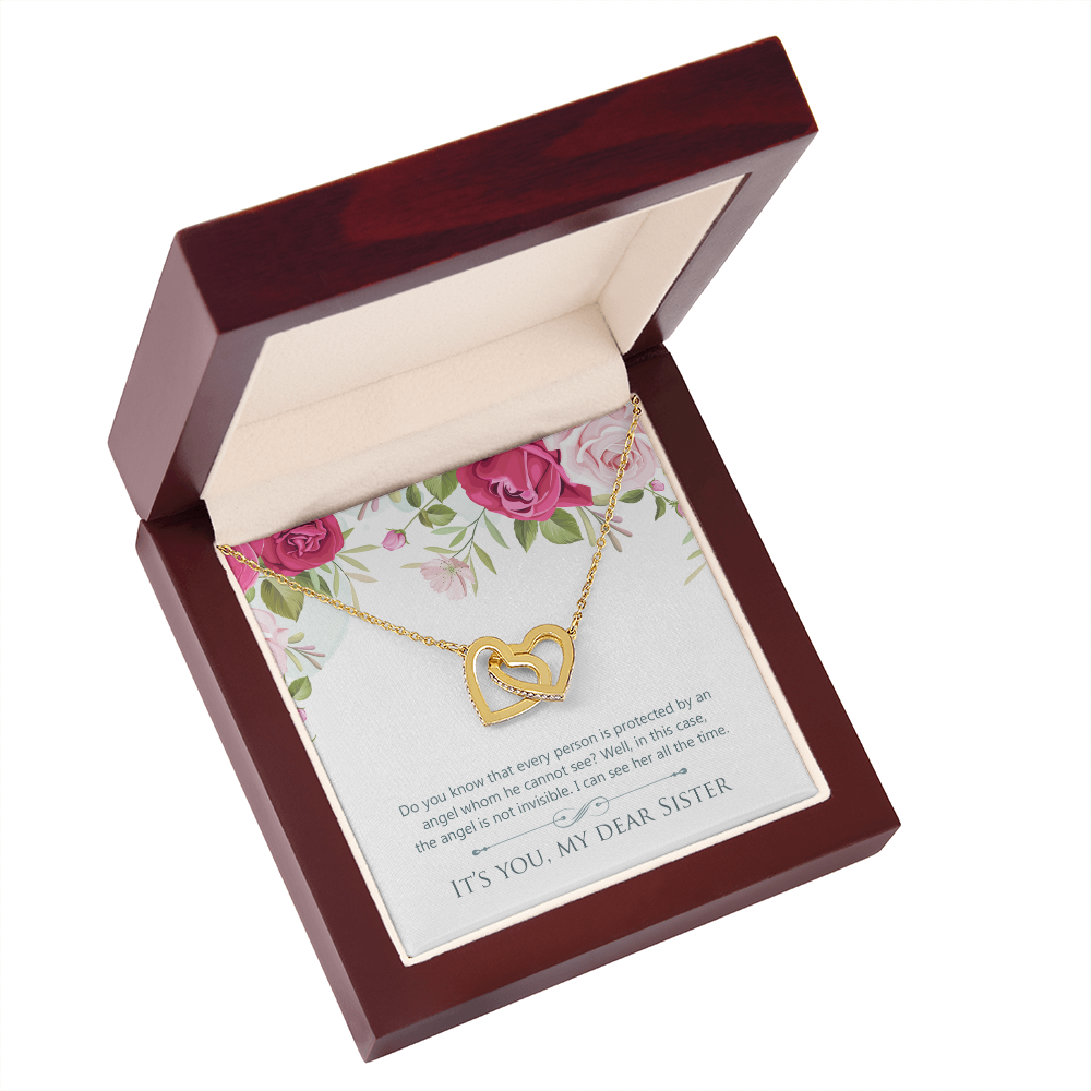To My Sister You Are Protected by Angel Inseparable Necklace-Express Your Love Gifts