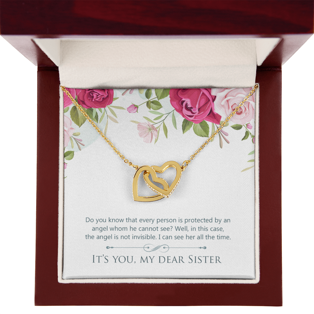 To My Sister You Are Protected by Angel Inseparable Necklace-Express Your Love Gifts