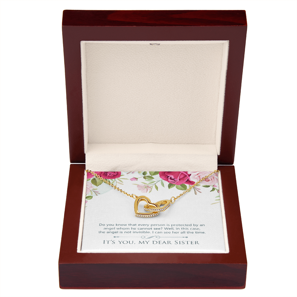 To My Sister You Are Protected by Angel Inseparable Necklace-Express Your Love Gifts