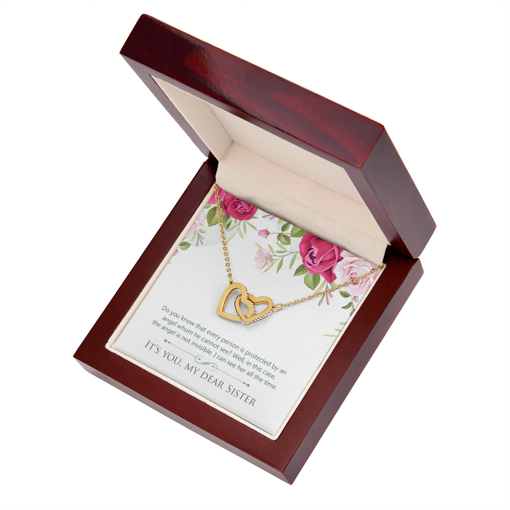 To My Sister You Are Protected by Angel Inseparable Necklace-Express Your Love Gifts